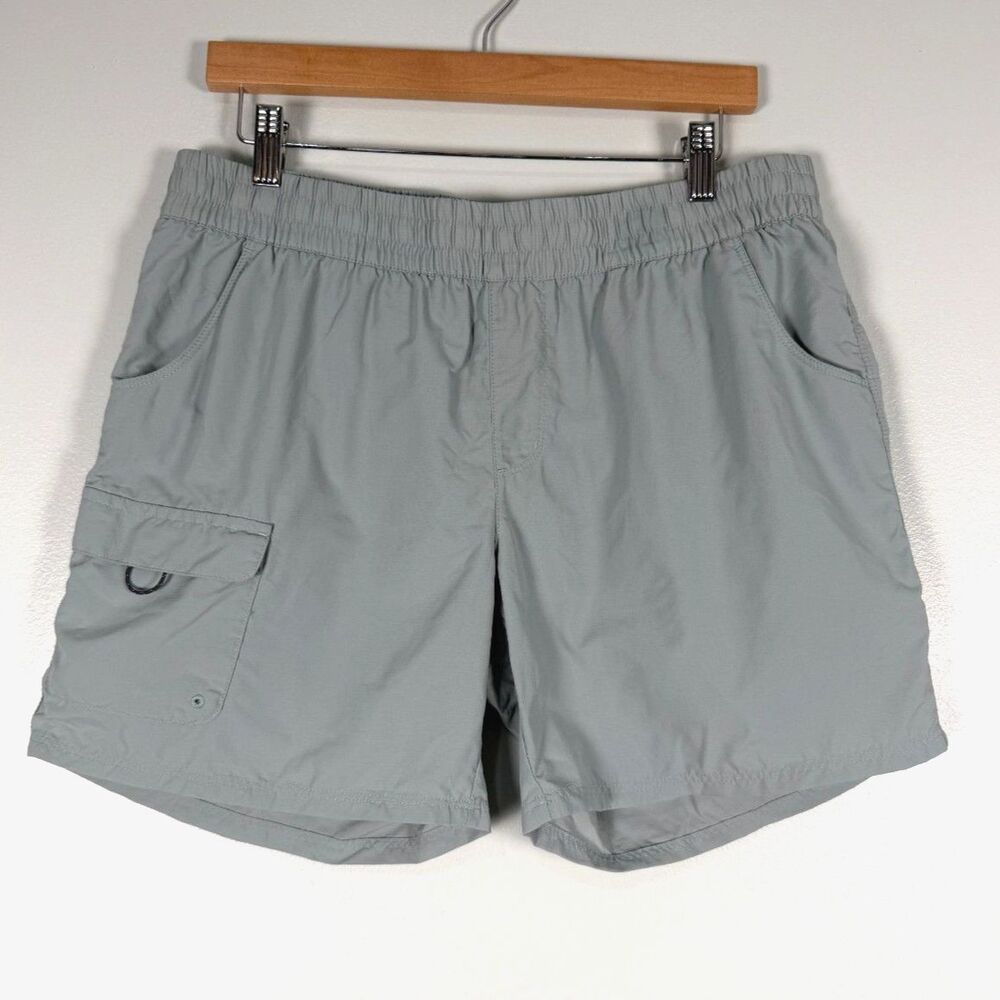 Columbia Kestrel Active Fit Shorts Women’s Large Light Sage Seafoam Gray Hiking
